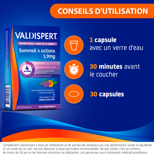 Sommeil 4 Actions 1,9mg